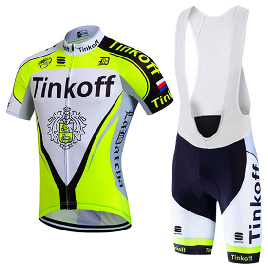 2016 Maillot Tinkoff Tirantes Mangas Cortas verde Y Negro